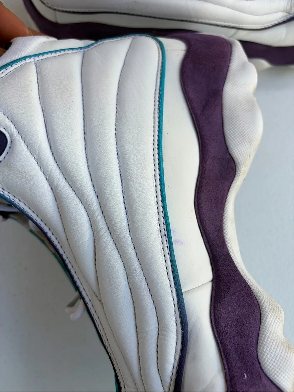 Jordan Men's White Teal and Black Basketball Sneakers